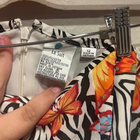 Le Suit Y2K/90s Black and white zebra butterfly print midi skirt - Picture 5 of 8